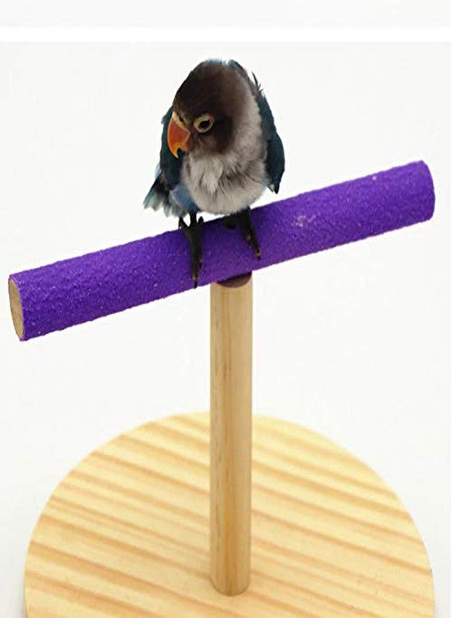 Western Era Bird Playful Wood Sand Table Stand, Cage Accessory Perch Bird Toy for Budgies, Cockatiel, Parrot and Same Size Birds - Image 5